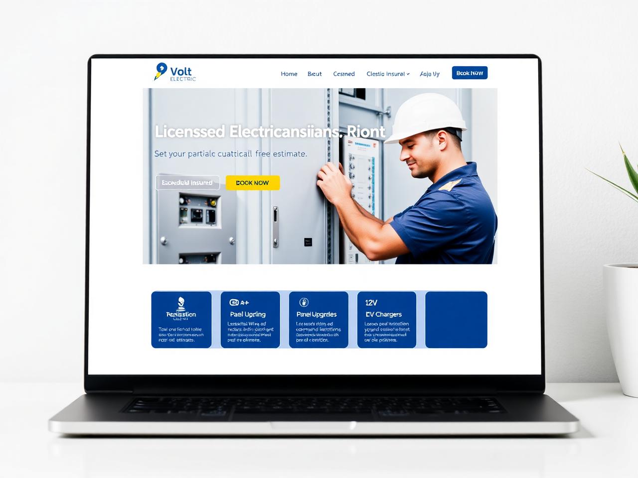 Electrician website homepage example