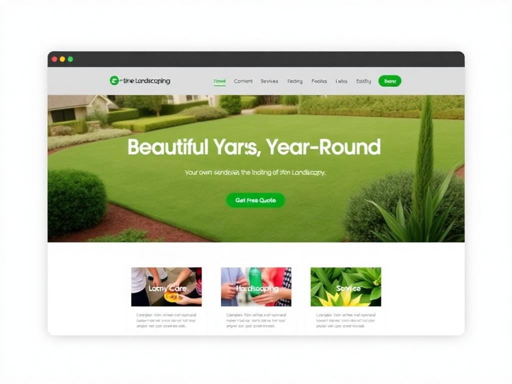 Landscaping website homepage example